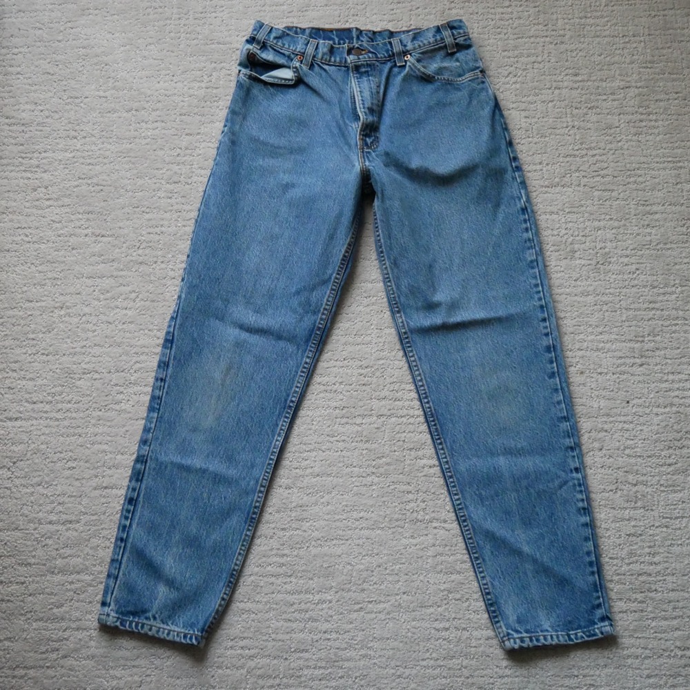 Vintage Levis 550 Orange Tab Jeans Mens 33 30 Made in USA Relaxed Tapered Blu